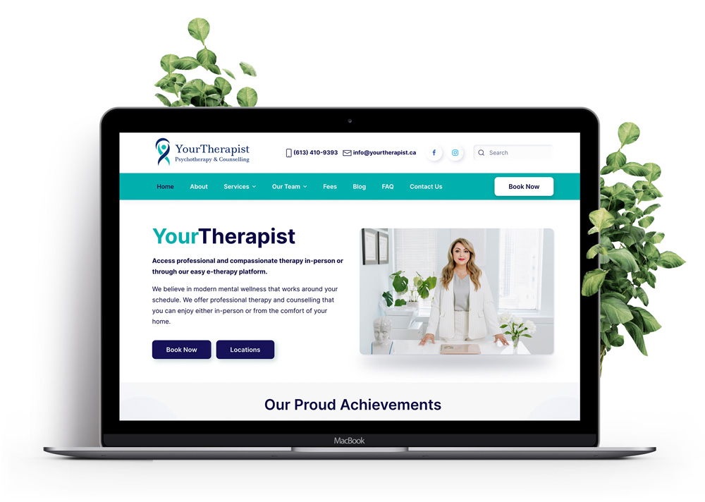 Web design project for YourTherapist Psychotherapy & Counselling